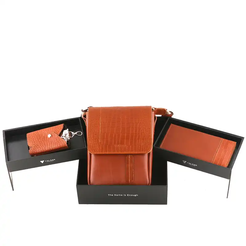 ست هدیه مردانه چرم یلسان مدل ماهان سه کد PRL-ARN-PRM-059-asl