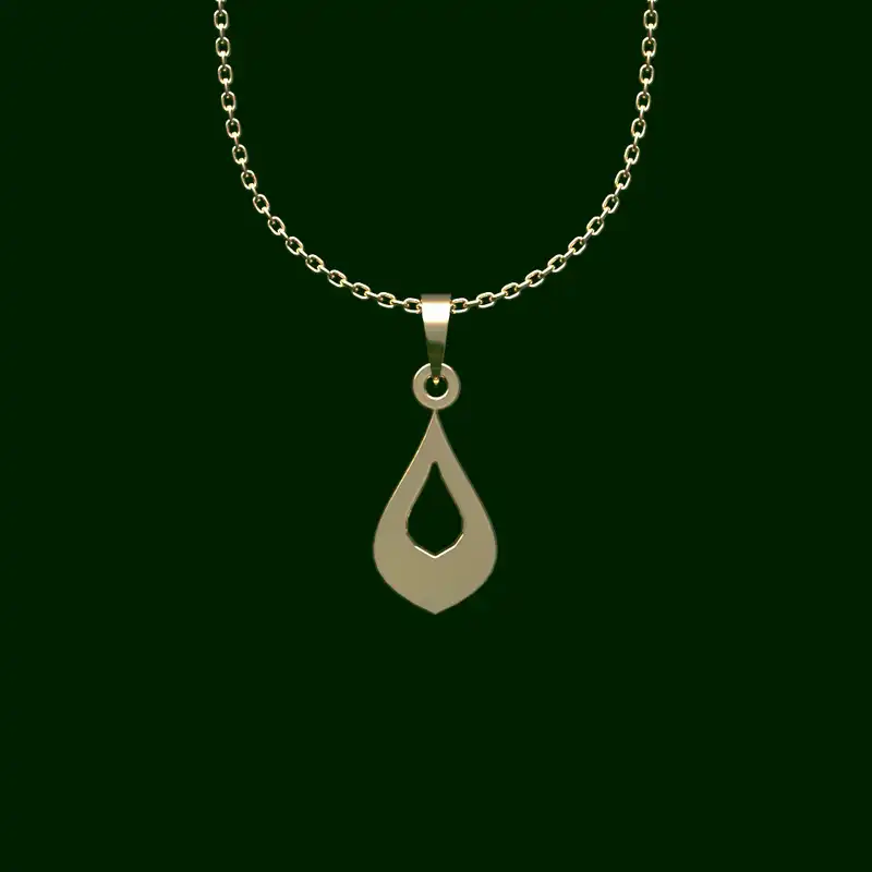 گردنبند طلا 18 عیار زنانه مدوپد مدل اشک کد QQ2-1-1157