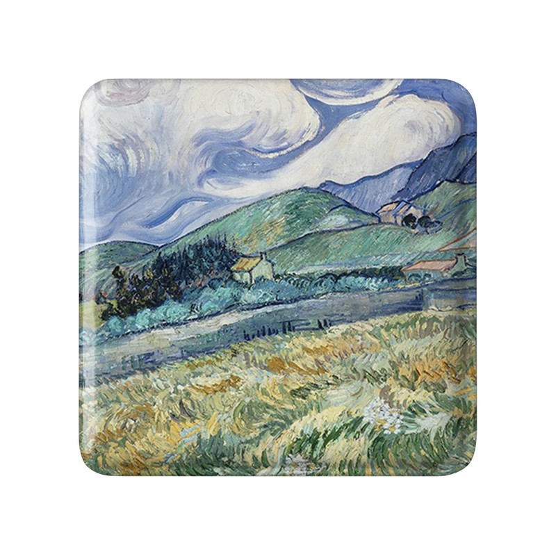 پیکسل خندالو طرح منظره کوه پشت بیمارستان ونسان ونگوگ (Van Gogh) مدل مربعی کد 36796