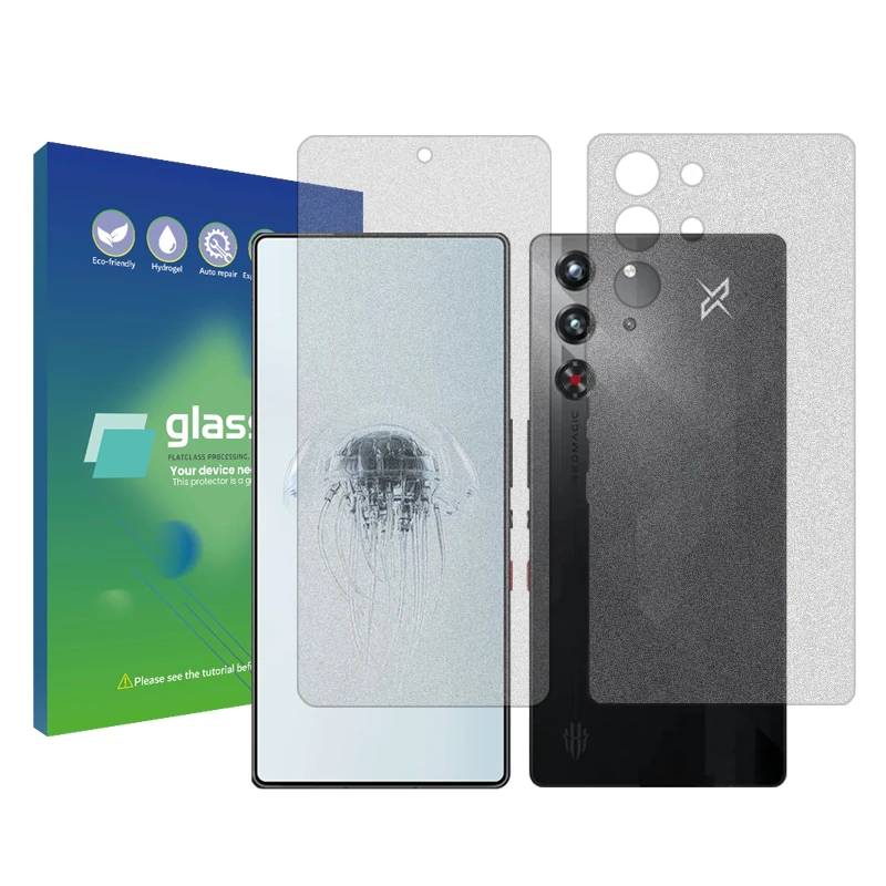 محافظ صفحه نمایش مات گلس پرو مدل Resistant مناسب برای گوشی موبایل زد تی ای nubia RedMagic 10 Pro به همراه محافظ پشت گوشی