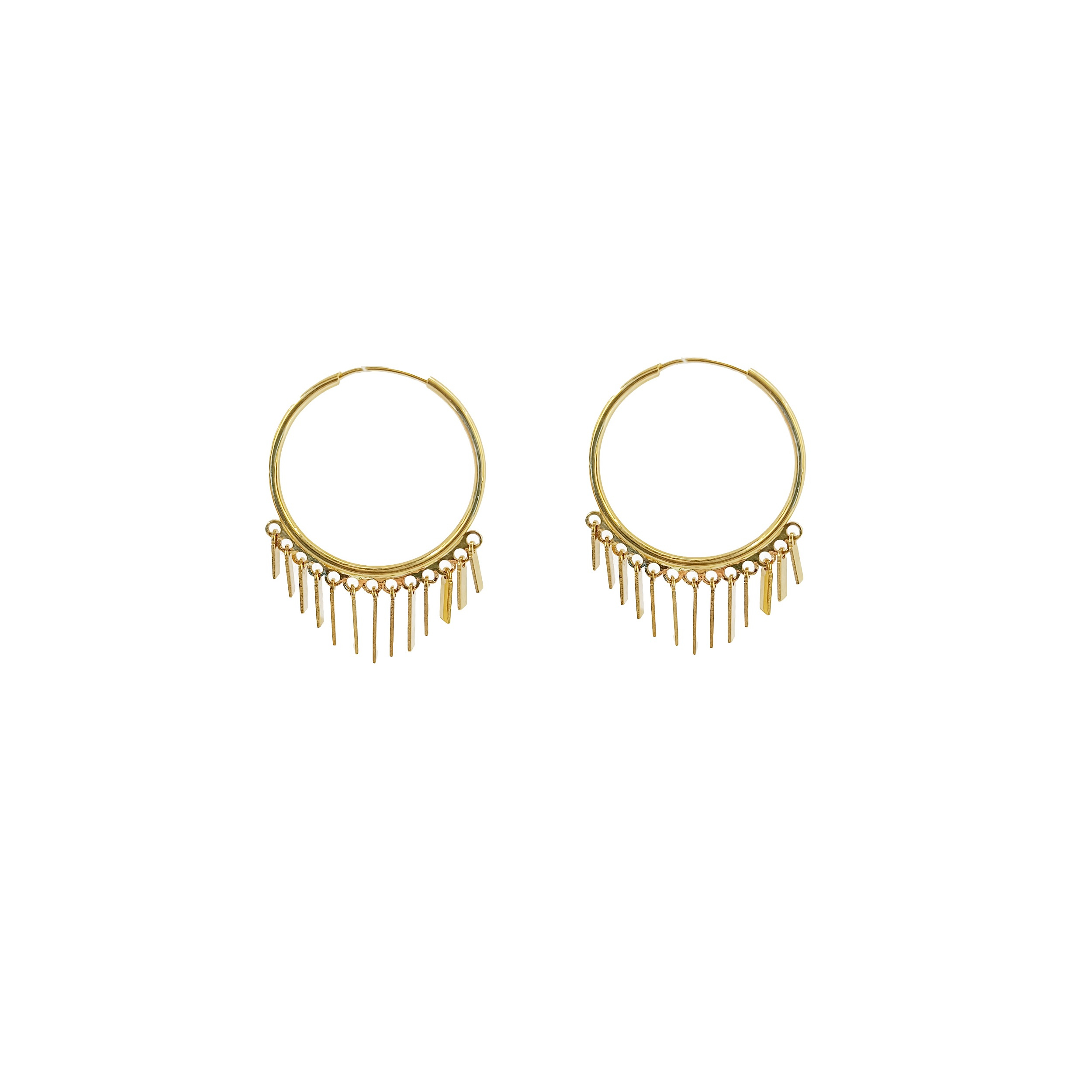 گوشواره طلا 18 عیار زنانه جواهری ماهوور مدل حلقه ای