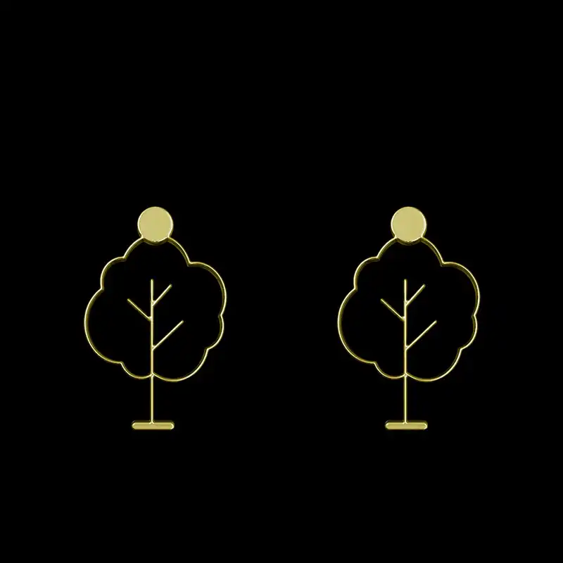 گوشواره طلا 18 عیار زنانه مدوپد مدل درخت کد GA1-15787