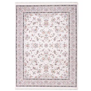 فرش ماشینی صنایع عظیم زاده طرح افشان یکتا گل برجسته زمینه کرم