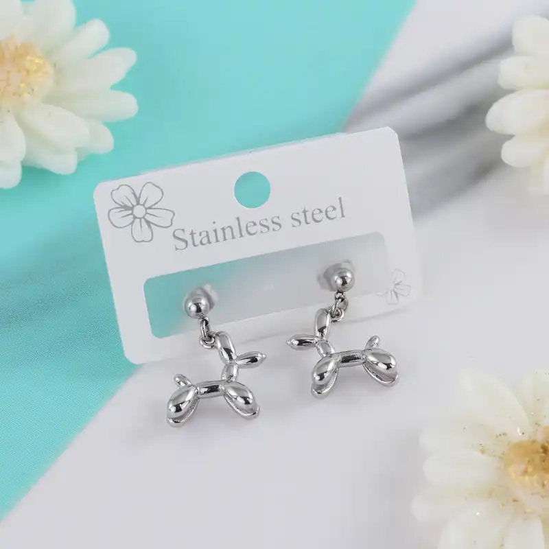 گوشواره زنانه مدل سگ بادکنکی کد J693