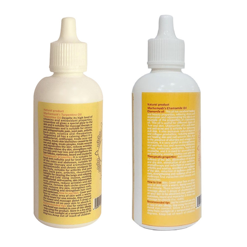 روغن تقویت کننده مو، مژه و ابرو مرهم یاب مدل گل بابونه و سقز حجم 80 میلی لیتر مجموعه 2 عددی روغن تقویت کننده مو، مژه و ابرو مرهم یاب مدل گل بابونه و سقز حجم 80 میلی لیتر مجموعه 2 عددی
