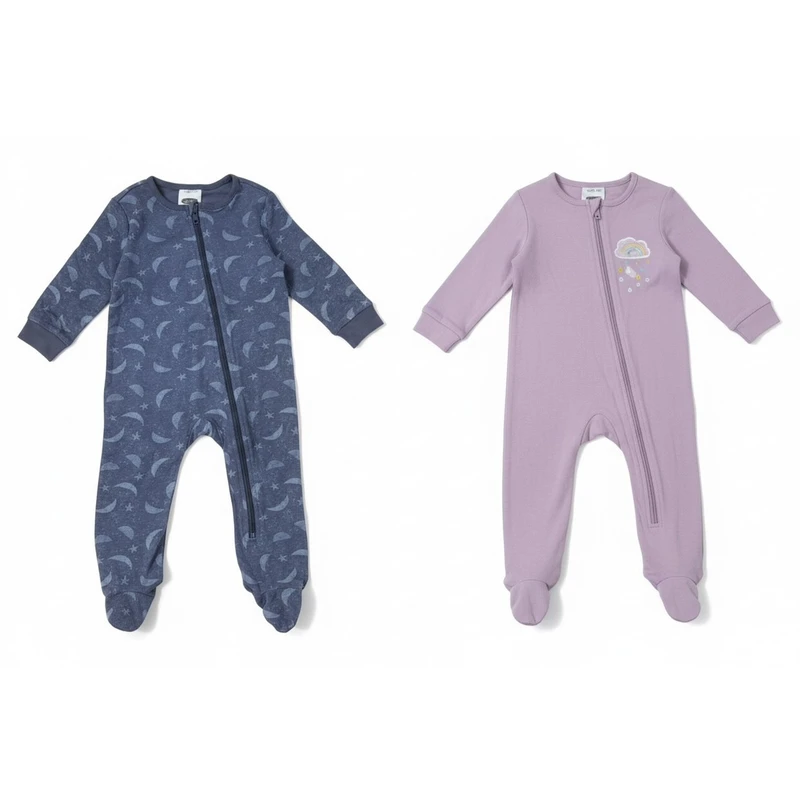 سرهمی نوزادی لیلی اند دان مدل جورابدار مجموعه ۲ عددی