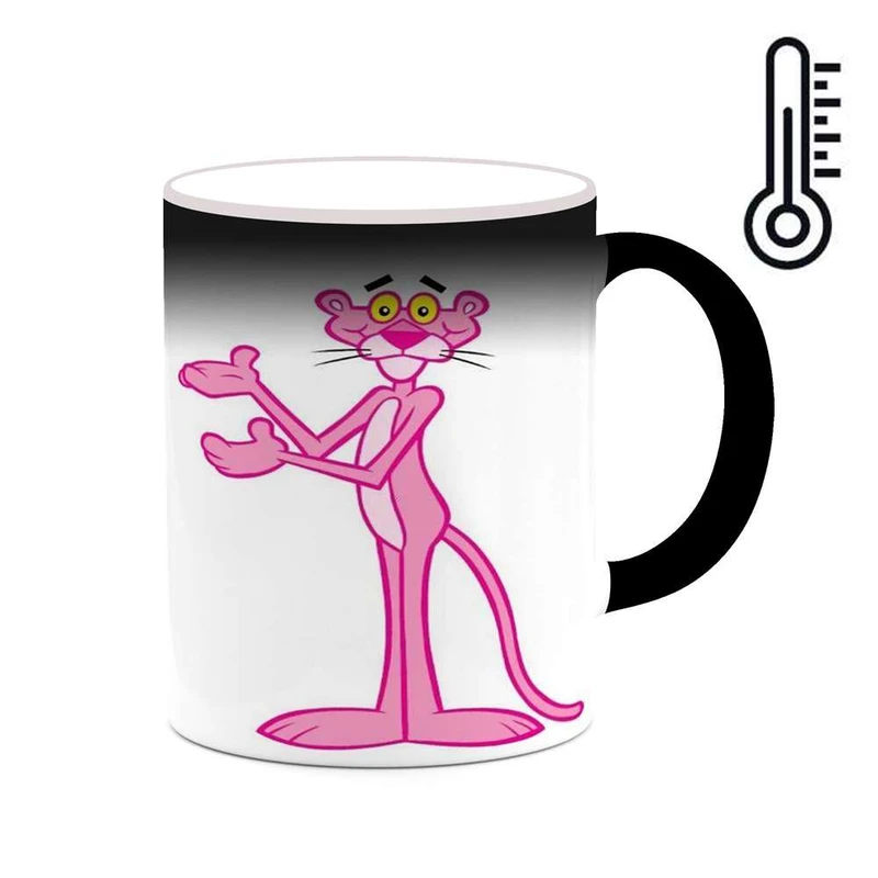 ماگ حرارتی کاکتی مدل کارتون پلنگ صورتی کد mgh23519