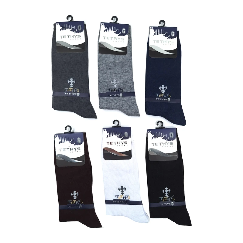 جوراب ساق بلند مردانه مدل TETHYS کد 1462 مجموعه 6 عددی