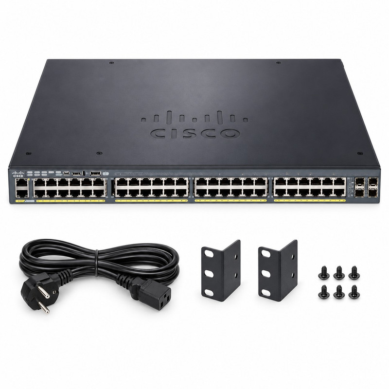 سوییچ مدیریتی 50 پورت سیسکو مدل WS-C2960X-48FPD-L ریفربیشد گرید A وارداتی