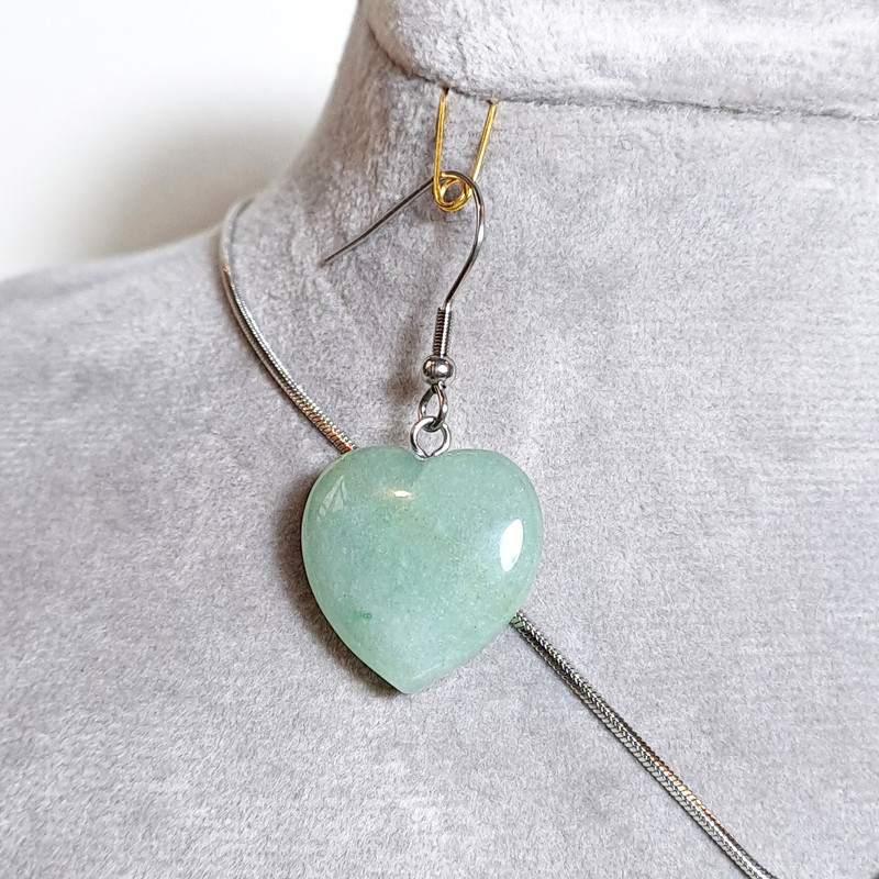 نیم ست زنانه مدل سنگ طرح قلبی سنگ اونتورین