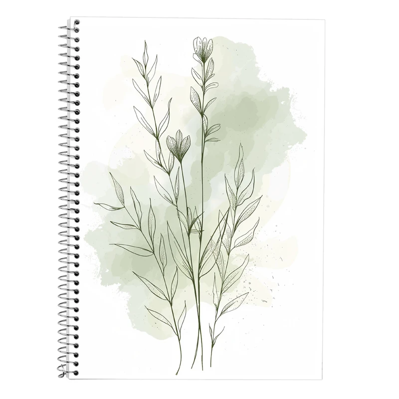 دفتر زبان 50 برگ مدوپد مدل سه خط طرح گل کد DF13783