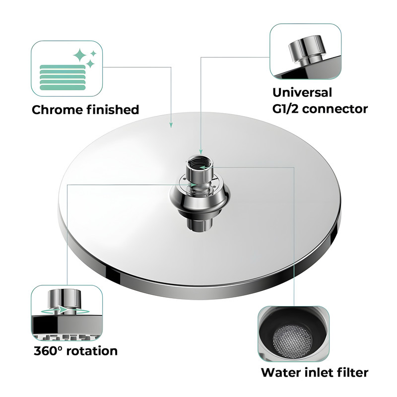 سردوش حمام مدل Silicon-circle20 مجموعه دو عددی