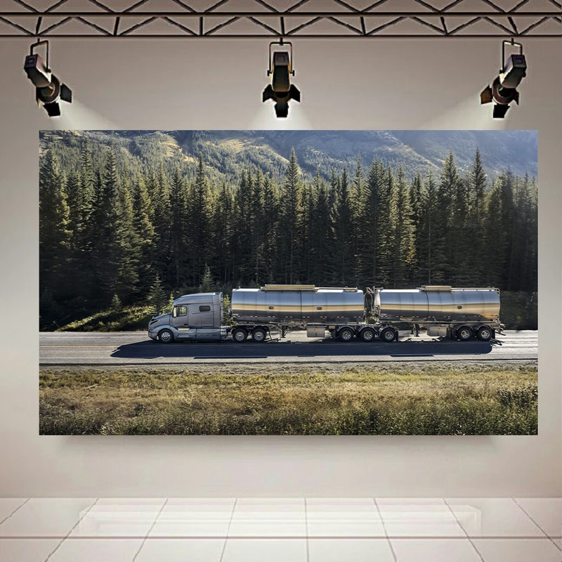 پوستر پارچه ای طرح ماشین سنگین مدل Volvo VNL کد AR30677