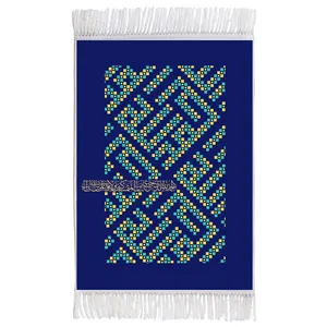 فرش ماشینی دیوارکوب اطلس آبی مدل علي ابن ابي طالب کد T3769