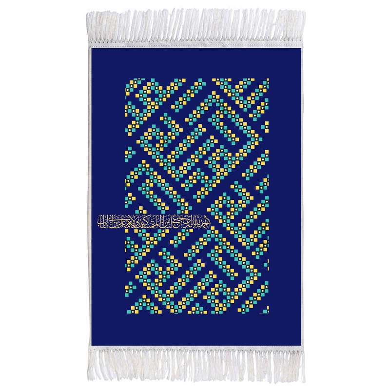 فرش ماشینی دیوارکوب اطلس آبی مدل علي ابن ابي طالب کد T3769
