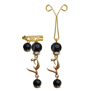 ست گیره روسری و سنجاق سینه زنانه مدل خدا