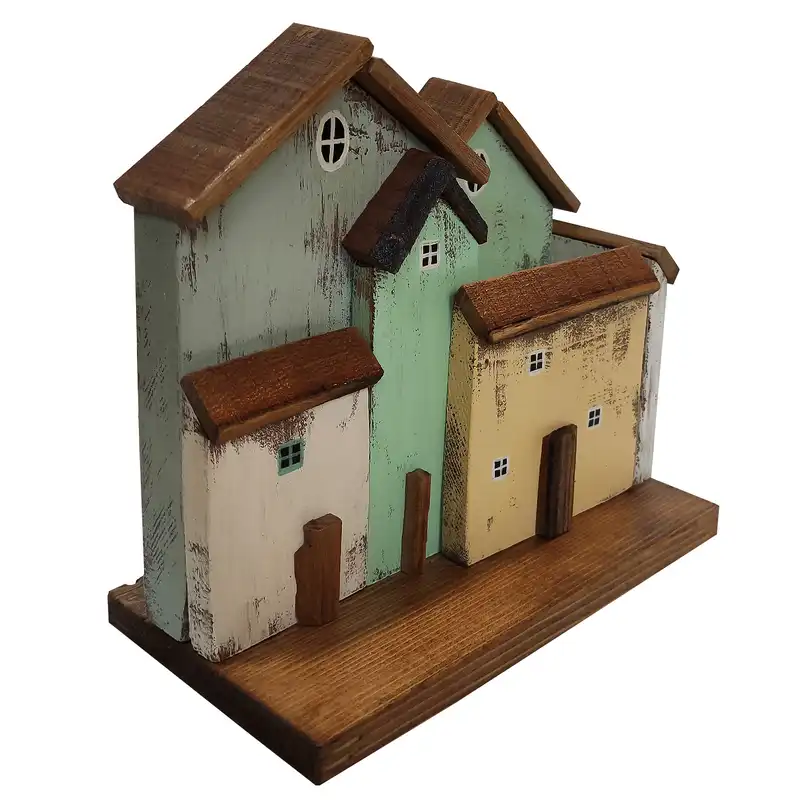 جامدادی رومیزی مدل چوبی دهکده رویایی کد j3286