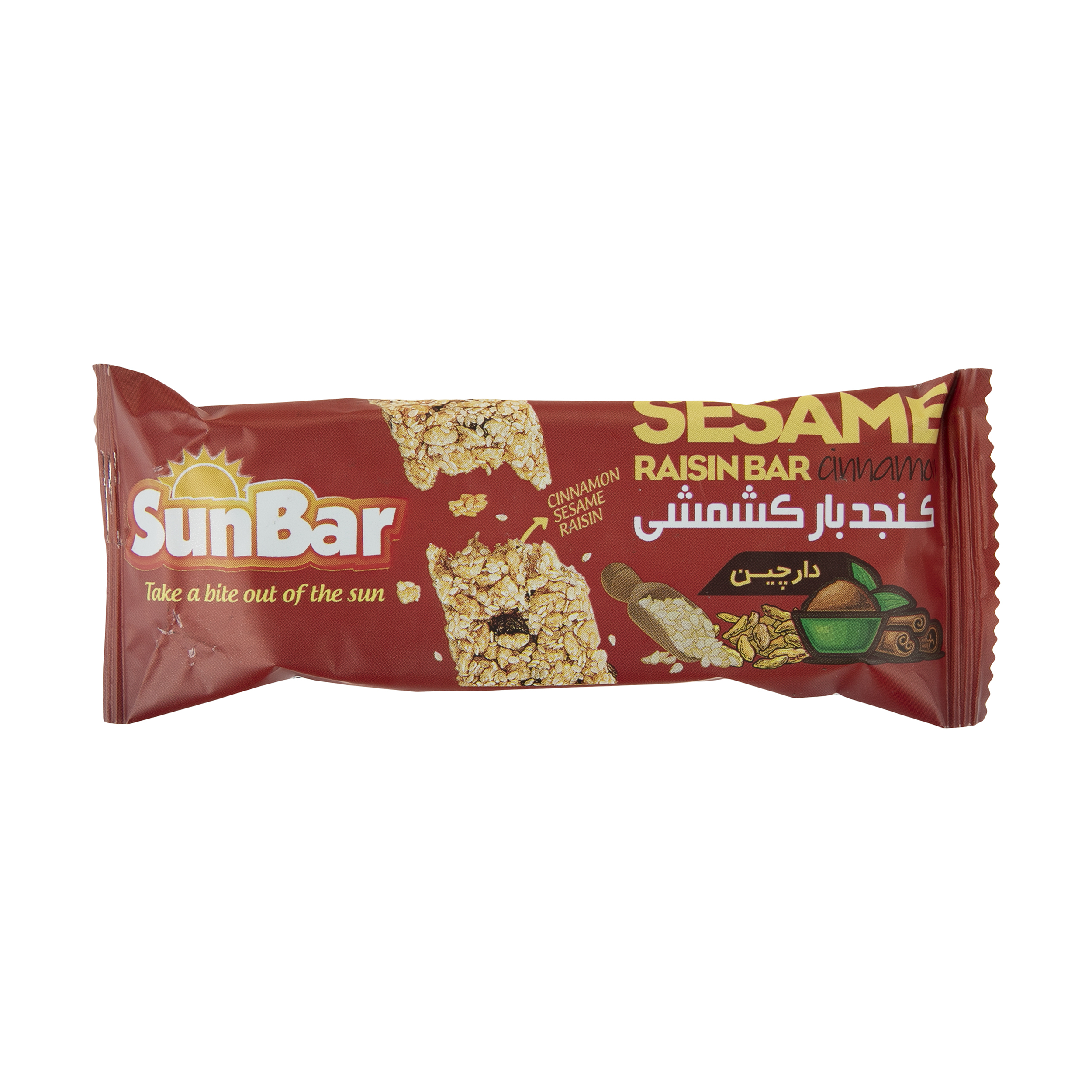 کنجد بار کشمشی سان بار با طعم دارچین - 30 گرم  