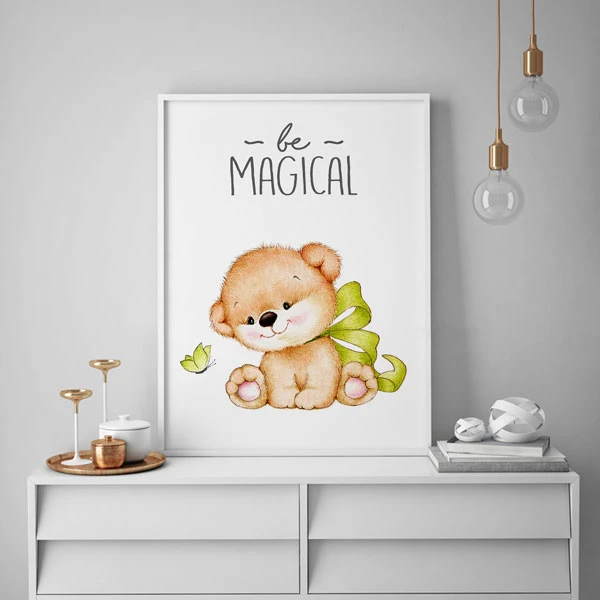  تابلو کودک سالی وود طرح خرس سحرآمیز کد T170309