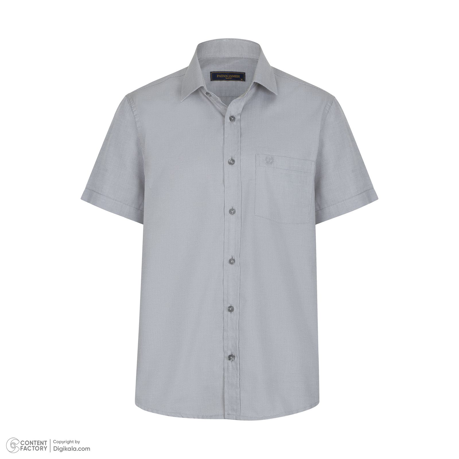پیراهن آستین کوتاه مردانه پاتن جامه مدل آکسفورد 121821020313442 رنگ طوسی روشن -  - 2