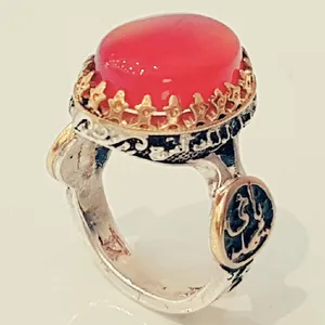 انگشتر نقره مردانه مدل سنگ عقیق یمانی کد P530