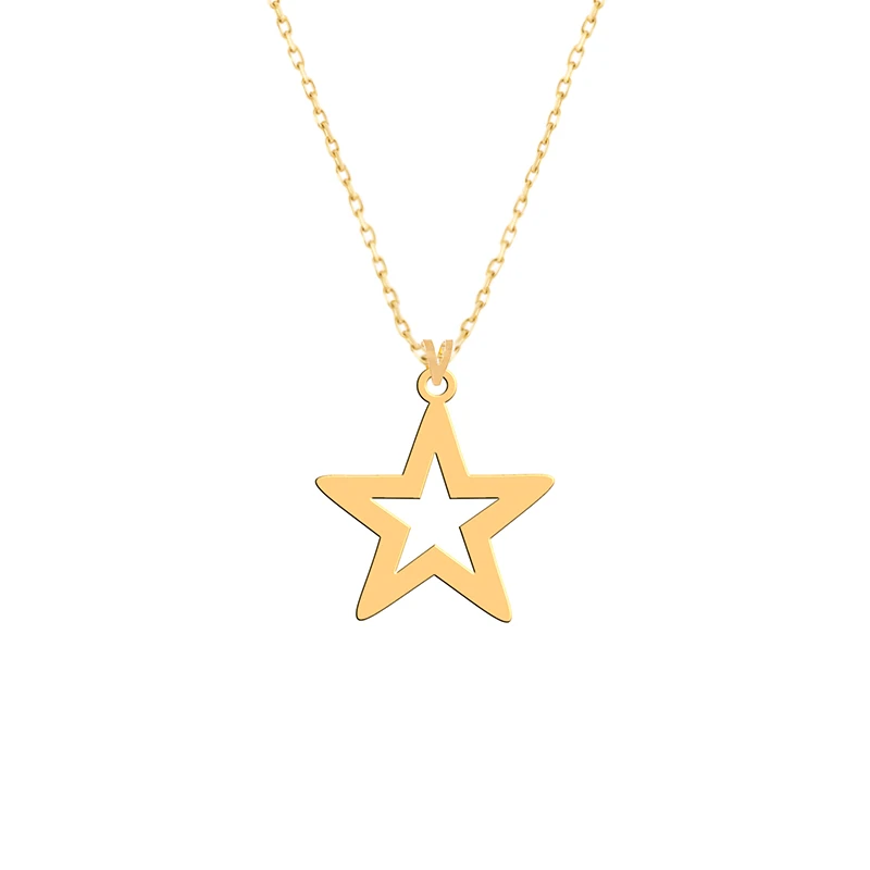 گردنبند طلا 18 عیار زنانه فرشته مدل ستاره کد WNLZ-000138