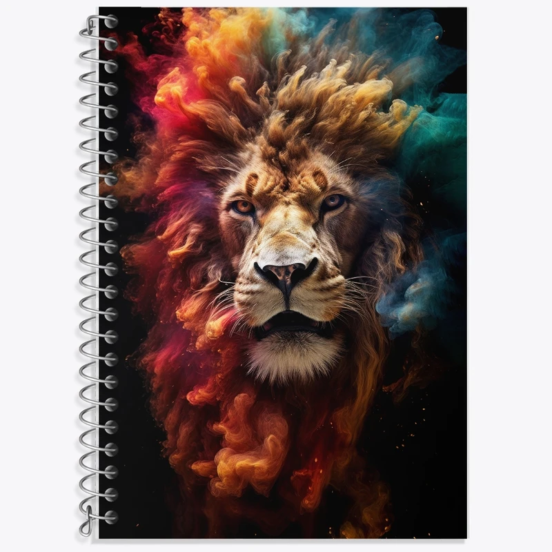 دفتر زبان 50 برگ خندالو مدل دو خط طرح شیر کد F2691