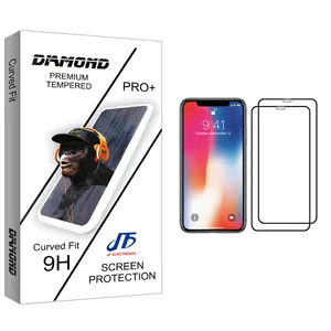 JF Diamond glass Screen Protector For Apple iPhone X Pack Of 2