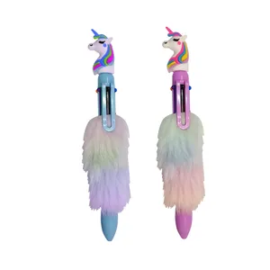 خودکار مدل یونیکورن 6 رنگ خز دار بسته دو عددی