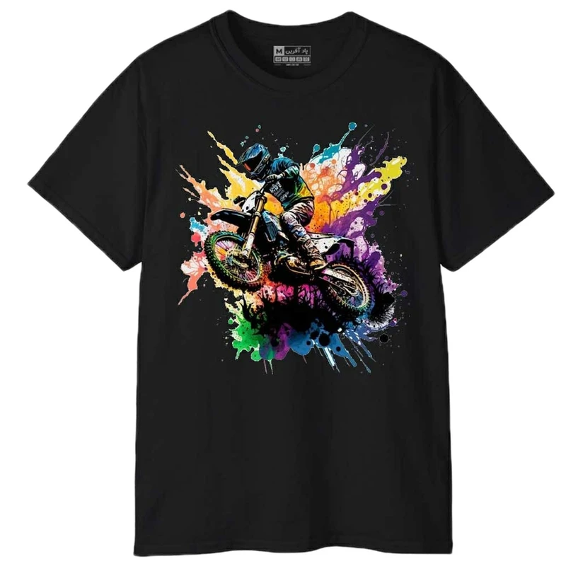 تی‌شرت آستین کوتاه مردانه پاد آفرین مدل موتورسوار کد 1719