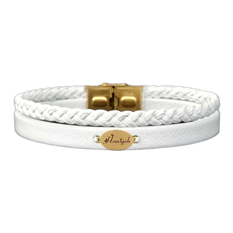 دستبند طلا 18 عیار زنانه لیردا مدل اسم هانیه 6711