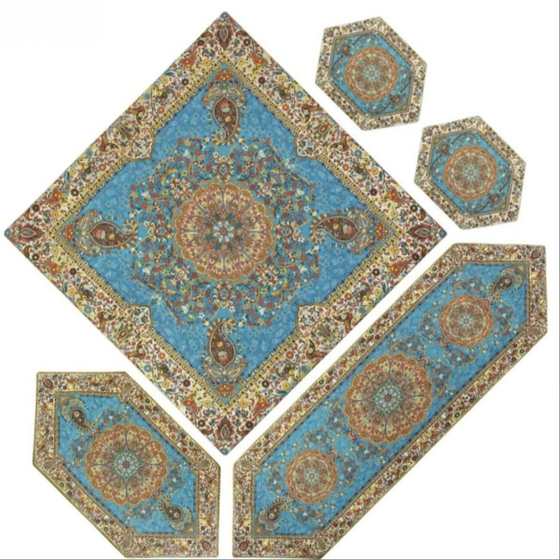 ست 5 تکه رومیزی ترمه مدل افشار کد AB_4T 