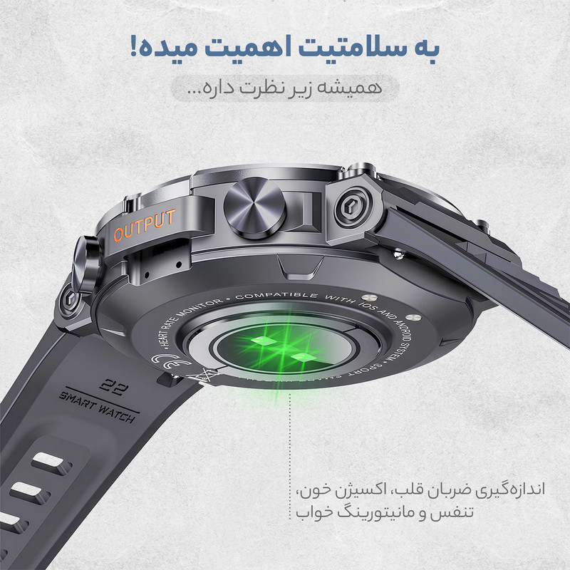 ساعت هوشمند 1.39 اینچی مدل G͏9͏9UItra͏-IPS Screen با بند سیلیکونی
