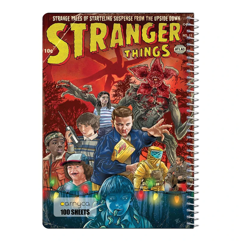 دفتر شطرنجی 100 برگ سیمی کارنیکا طرح چیزهای عجیب Stranger Things کد 91129
