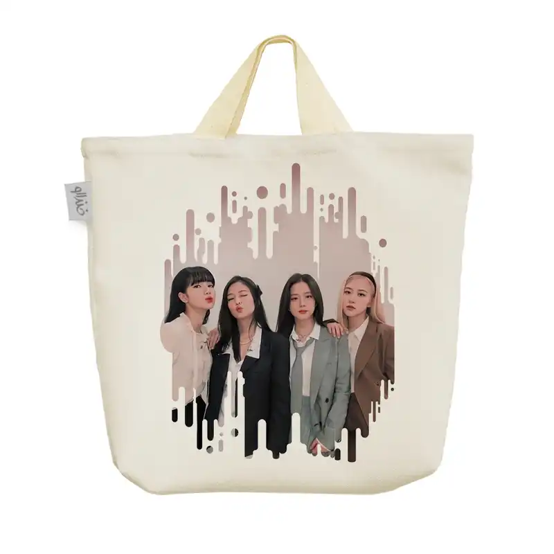 ساک خرید خندالو طرح گروه موسیقی بلک پینک کد 350