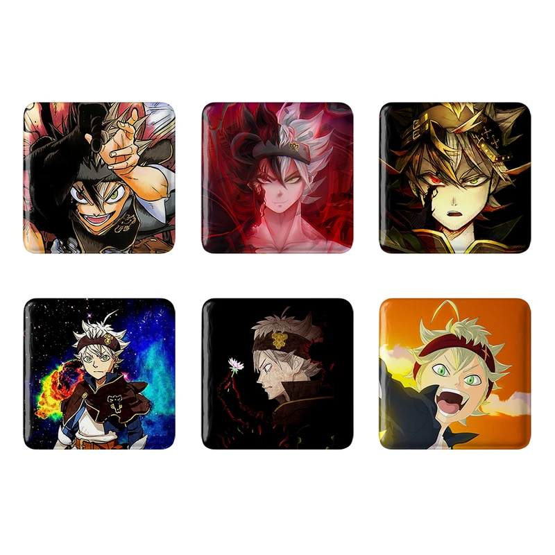 مگنت خندالو مدل انیمه بلک کلاور Black Clover کد 480A مجموعه 6 عددی