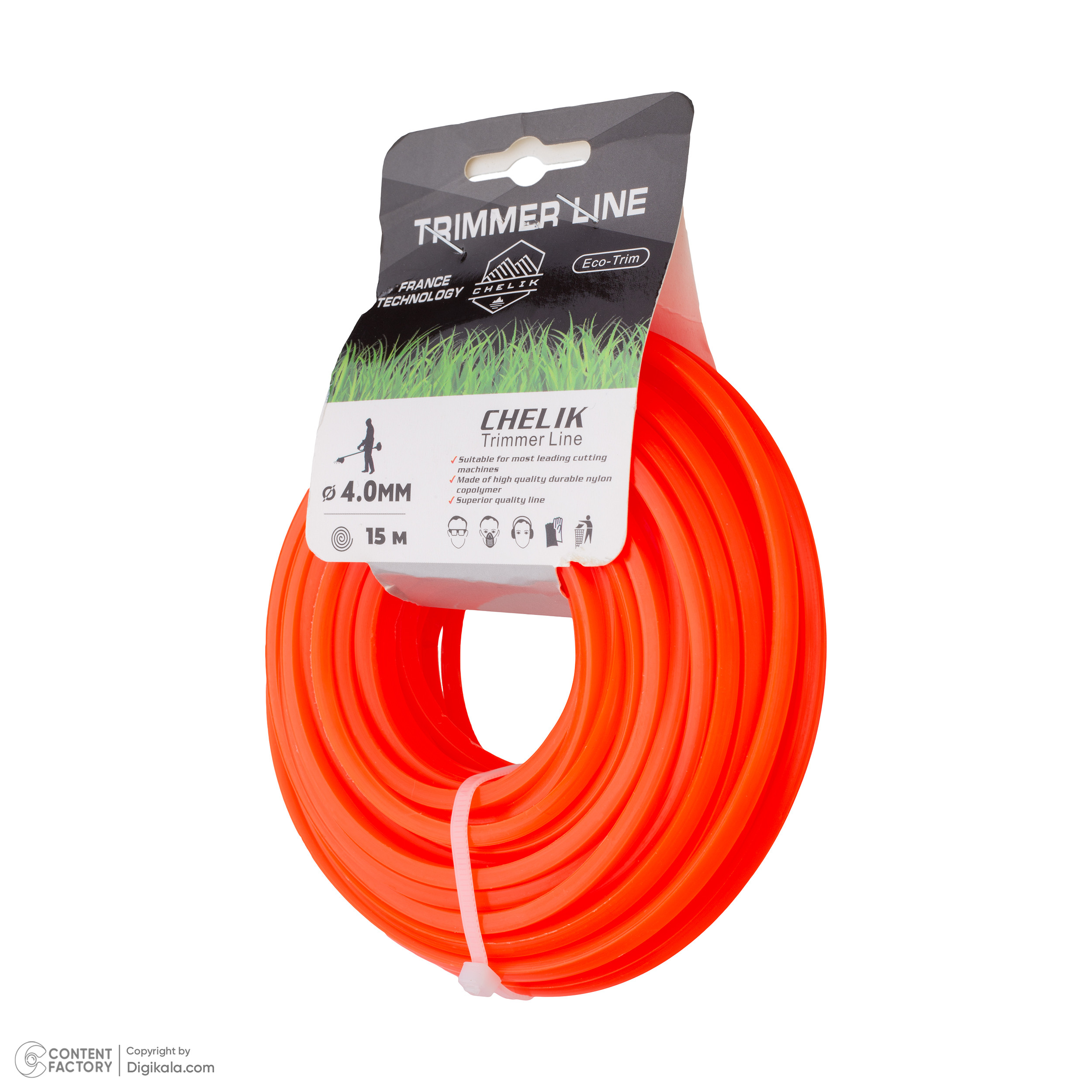 نخ علف تراش تریمر لاین مدل گرد کد 4mm-15m-T