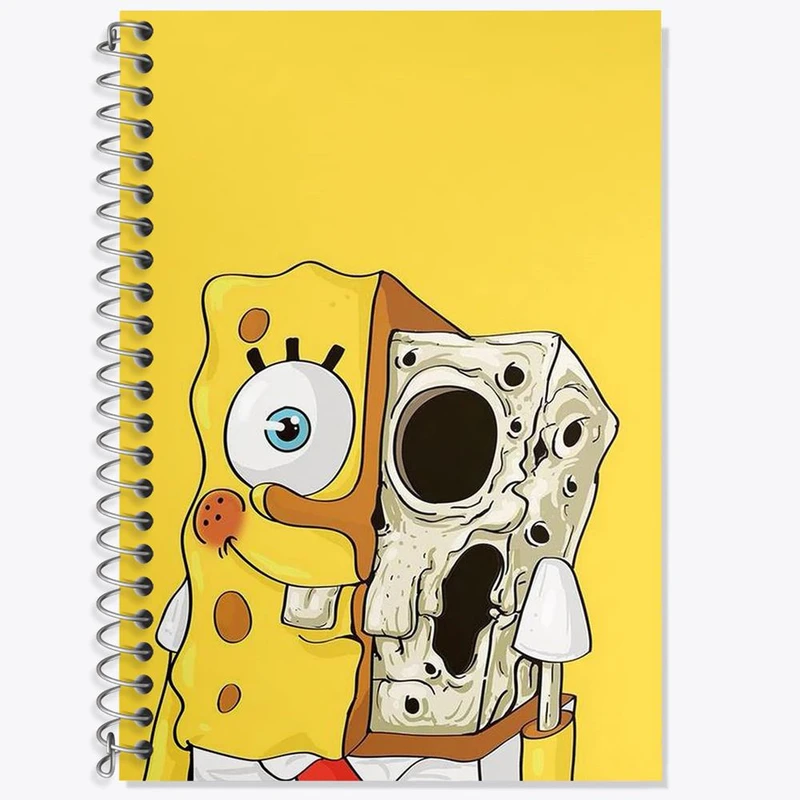 دفتر زبان 50 برگ خندالو مدل دو خط طرح باب اسفنجی کد 2398