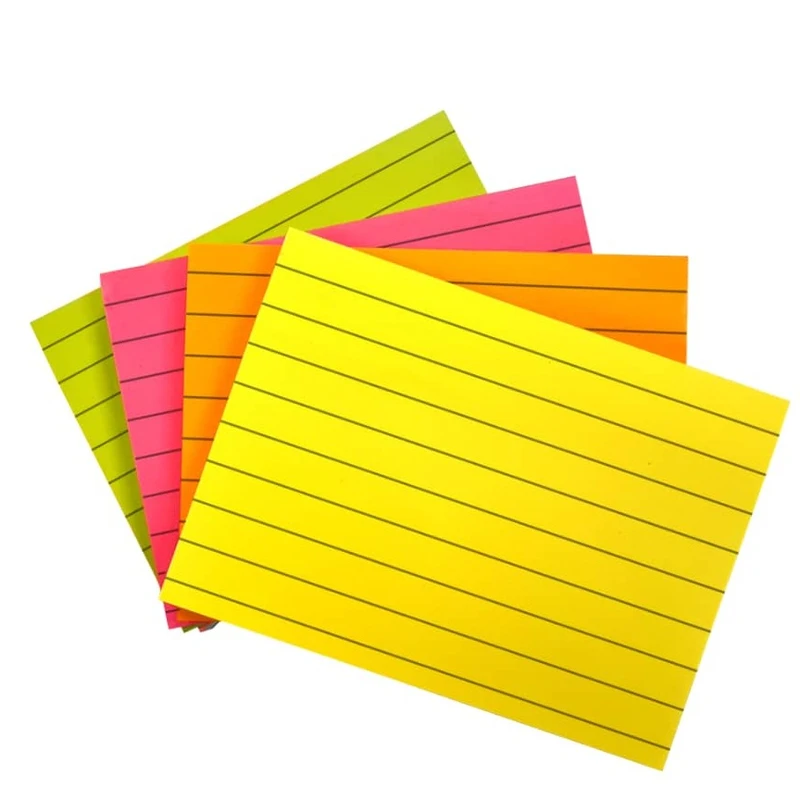 کاغذ چسب دار مدل رنگی خط دار سایز 10x7.5 سانتی متر بسته 4 عددی