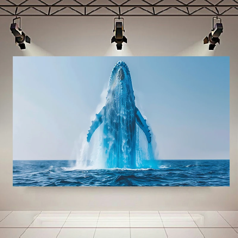 پوستر طرح مخمل نهنگ مدل دریا کد AR305197