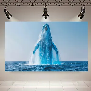 تابلو بوم طرح مخمل نهنگ مدل دریا کد AR305246