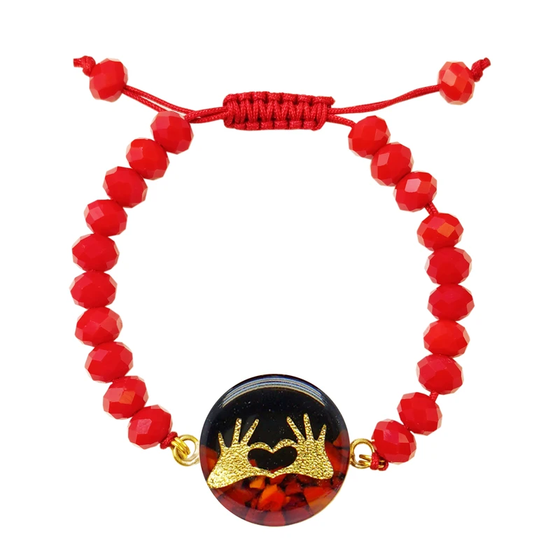 دستبند مهره ای زنانه آلتین هنر بزازیان مدل قلب دو دست