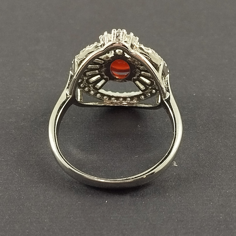 انگشتر نقره زنانه سلین کالا مدل عقیق سرخ کد 36