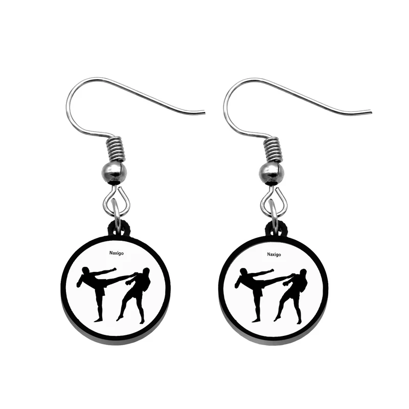 گوشواره زنانه ناکسیگو مدل شب تاب طرح کیک بوکسینگ کد ES8383