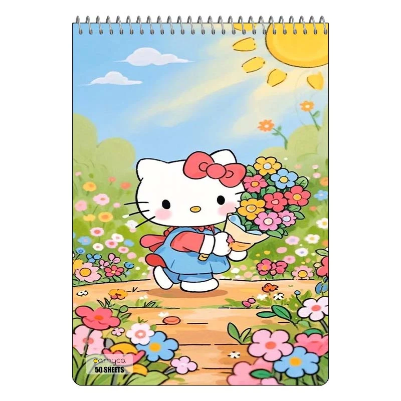 دفتر نقاشی 50 برگ سیمی کارنیکا طرح هلو کیتی hello kitty کد 45351