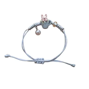 دستبند دخترانه مدل خرگوش و مروارید کد mn12