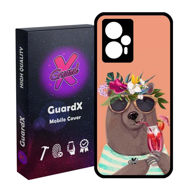 کاور گارد ایکس طرح خرس مدل Glass10645 مناسب برای گوشی موبایل شیائومی Poco F5/Redmi Note 12 Turbo