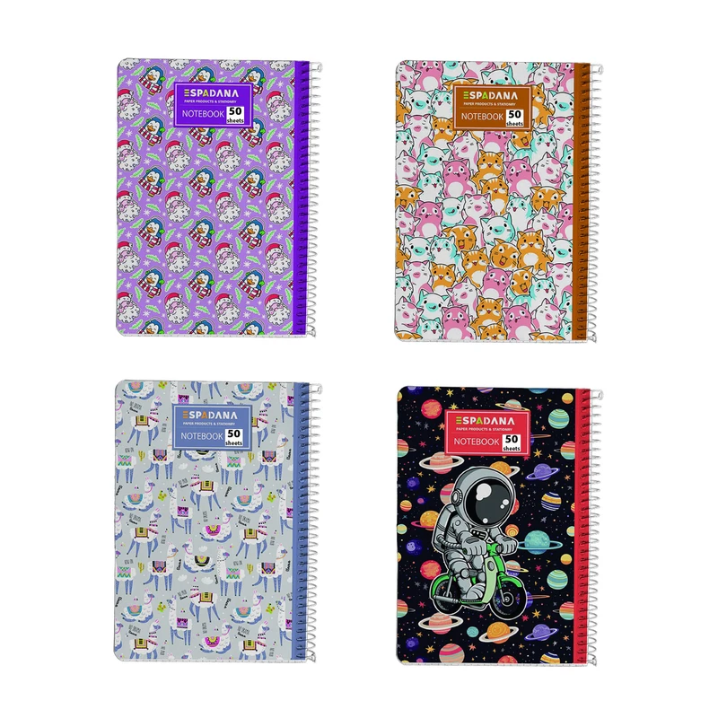 دفتر مشق 50 برگ اسپادانا مدل کادویی کد 5014569 مجموعه 4 عددی