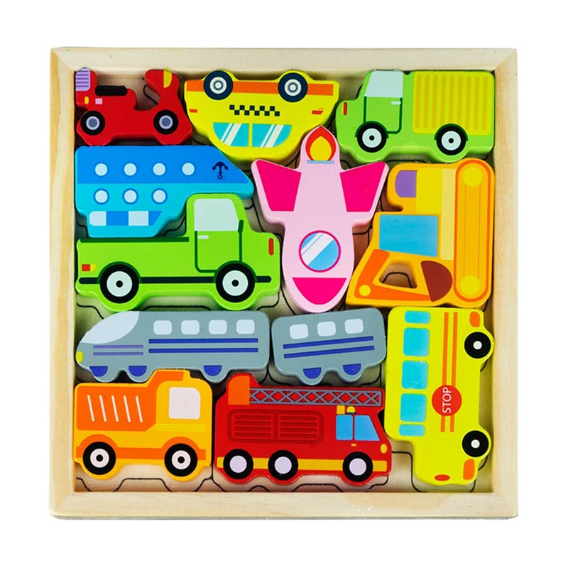 بازی آموزشی سمید مدل کاتامینوی چوبی برجسته طرح وسایل نقلیه