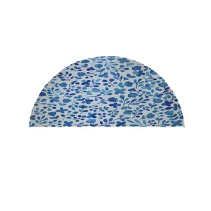  پادری مدل نیم دایره طرح کلاسیک آبی کد 9034 سایز 90×45 سانتی متر